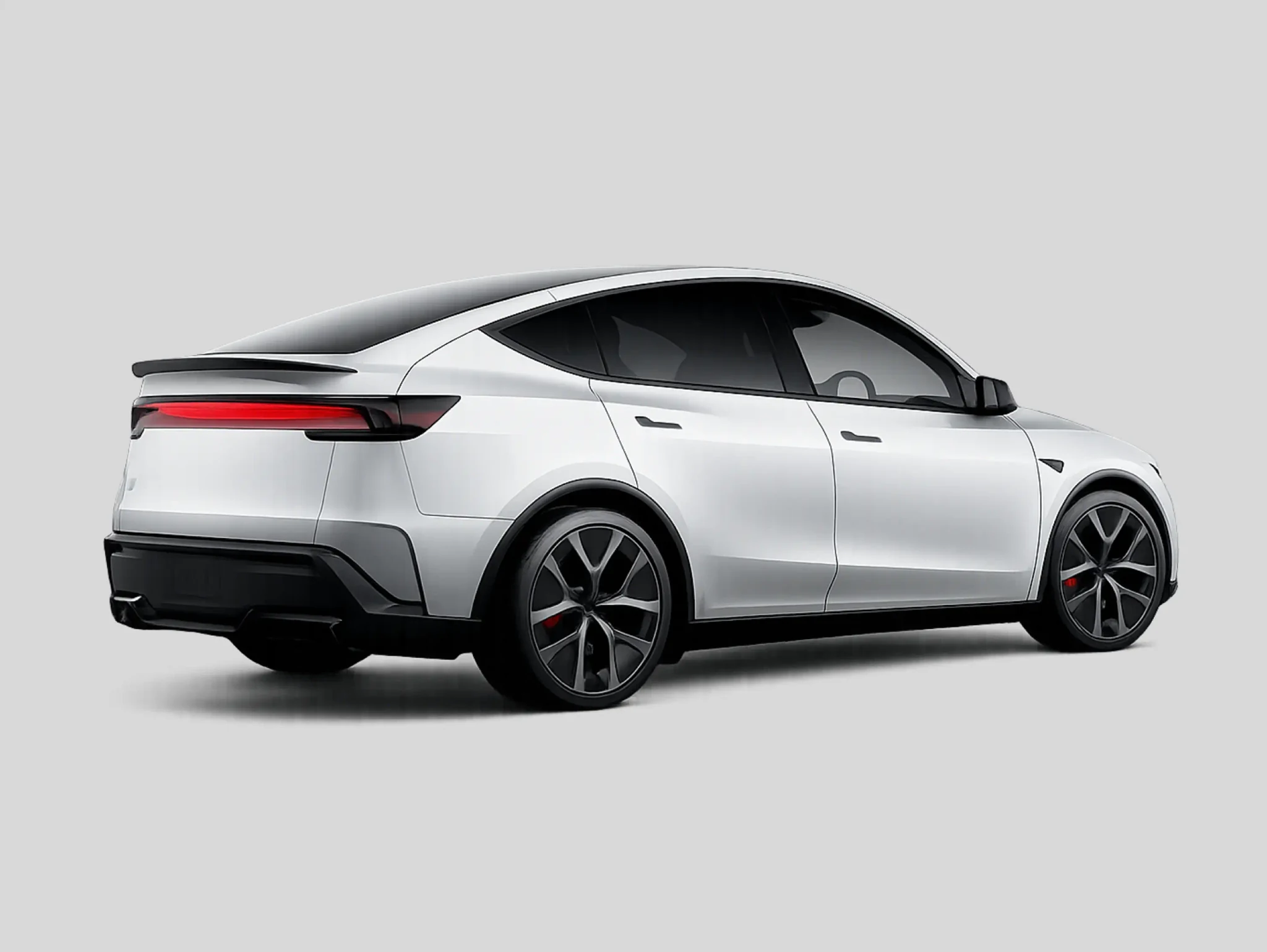 SUV crossover branco visto de três quartos traseiros